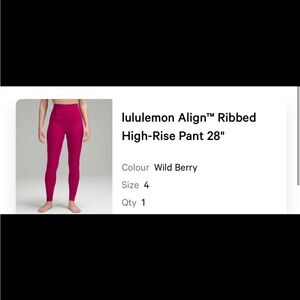 Align Ribbed High Rise 28”